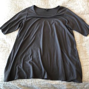 Eileen Fisher Grey 3/4 Sleeve A-Line Top 1X